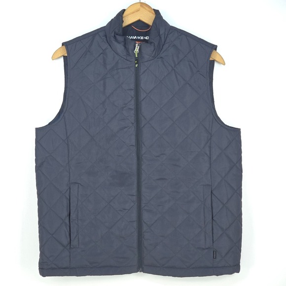 Hawke & Co Other - Hawke & Co Quilted Puffer Vest Men's Large Gray Performance Full Zip Cozy Preppy